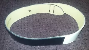 CINTURÓN DE CUERO VINTAGE GUY LAROCHE AZUL Y BLANCO DE 2 TONOS 37-3/8"" L 1-7/8"" CON ~ FRANCIA - Imagen 1 de 9