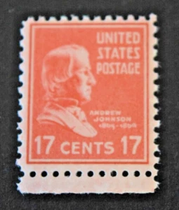 1938 US Scott #822 -17 Cent Johnson Presidential Series - postfrisch/og/sehr guter Zustand - Bild 1 von 2