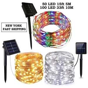 Xmas Party Garden Decor Solar String Lights LED Outdoor Waterproof Copper Wire - Picture 1 of 14