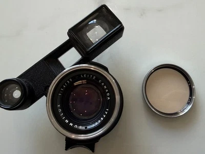Leica Summilux-M 35mm f/1.4 Lens Made in Canada Steel Rim Black Paint Goggles V1 - Image 1 of 4
