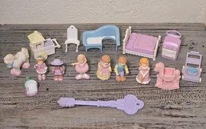 Fisher Price Precious Places Lot Of 16  Figures Furniture Accessories Vintage - Picture 1 of 8