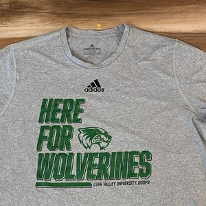 Adidas Utah Valley Wolverines Creator Tee Long Sleeve Grey XL Mens T Shirt - Picture 1 of 8