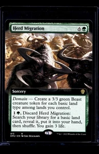 MTG Magic The Gathering DMU Dominaria United Extended Art #413 Herd Migration - Picture 1 of 2