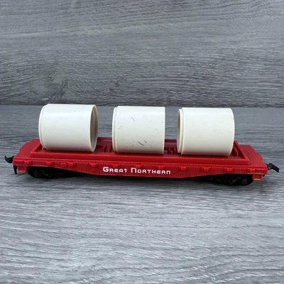 Coche plano Tyco Skid escala HO con 3 tubos carga gran coche de carga del norte Foto 1 de 4