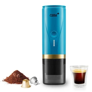 CERA+ Portable Travel Espresso Coffee Maker Self-Heating Electric Mini - Blue - Picture 1 of 8