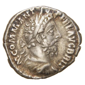 ROMAN EMPIRE - 187-188 AR Denarius - Commodus - Libertas with Pileus and Rod - Picture 1 of 2