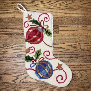 Handgefertigte Oxford Punch Nadelspitze Weihnachtsschmuck Strumpf Samt Rückseite - Bild 1 von 6