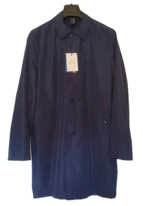 PAUL SMITH Coat Mac Raincoat Lightweight Mens M Navy Blue Waterproof Mesh Lined - Picture 1 of 14