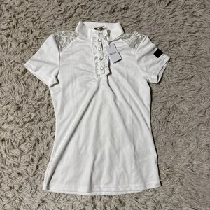 Camicia donna nuova taglia 6 bianca in orzo manica corta equitazione spettacolo - Foto 1 di 5