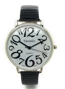 Varsales Hombres Damas Jumbo Grandes Números Banda Elástica Elástica Moda Reloj Analógico - Imagen 1 de 13