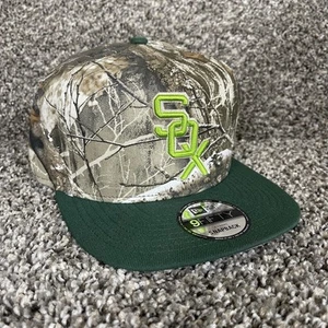 New Era Chicago White Sox Camo 9FORTY A-Frame Adjustable Snapback Hat Cap Neon - Picture 1 of 5
