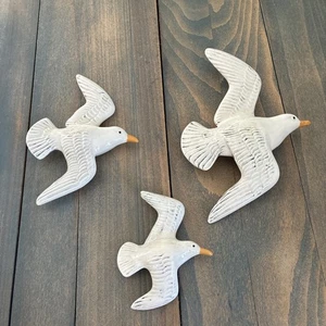 "3 gaviotas voladoras de cerámica vintage - 4-8"" colgantes de pared (ins)" - Imagen 1 de 8