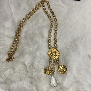 Vintage Liz Claiborne goldfarben Anhänger Textur Kette Halskette atemberaubend - Bild 1 von 3