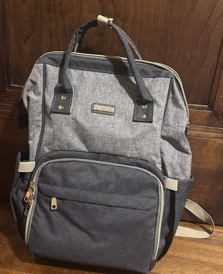 GAIVP Diaper Bag Backpack Gray Unisex Baby Travel  Tote Changing Pad Organizer - Image 1 of 4