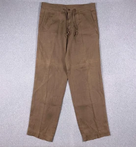 Pantalones Hugo Boss Para Hombre 36x34 Marrón Lino Cordón Comodidad Relajado - Imagen 1 de 13
