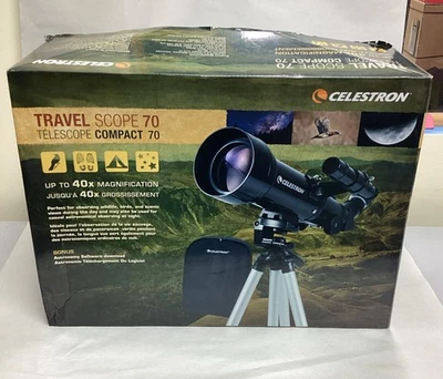 Celestron Travel Scope 70 Portable Telescope with Smartphone Adapter and Bag - Image 1 of 4