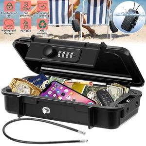 Portable Travel Safe Lock Box 4-Digit Combination Mini Cash Gun Jewelry Safe Box - Picture 1 of 16