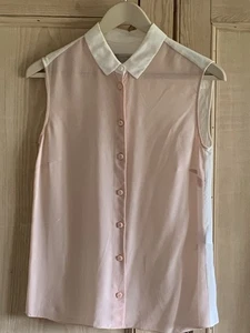HOBBS Cream/Nude Pink Silk Sleeveless Blouse Shirt UK8 - Excellent Condition - Picture 1 of 5