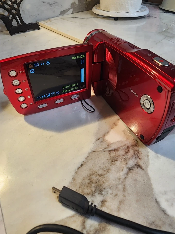 Vivitar DVR947HD Camcorder -  Red - TESTED & WORKING - Image 1 of 4