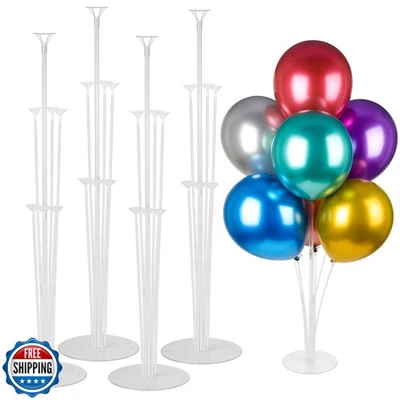 Voircoloria 4 Sets Balloon Stand Kits, Balloon Sticks Holder with Base for Ta - Image 1 of 4