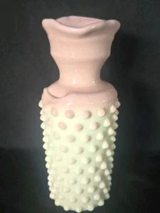 SAMPLE Imperial Glossy Pink Burmese Hobnail  Vase--Very Unique!  GLows under UV - Picture 1 of 11
