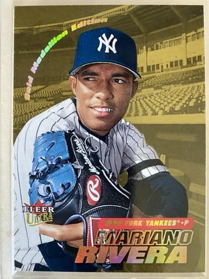 Fleer Ultra Mariano Rivera 2001 #90G edición medallón de oro New York Yankees Salón de la fama Foto 1 de 2