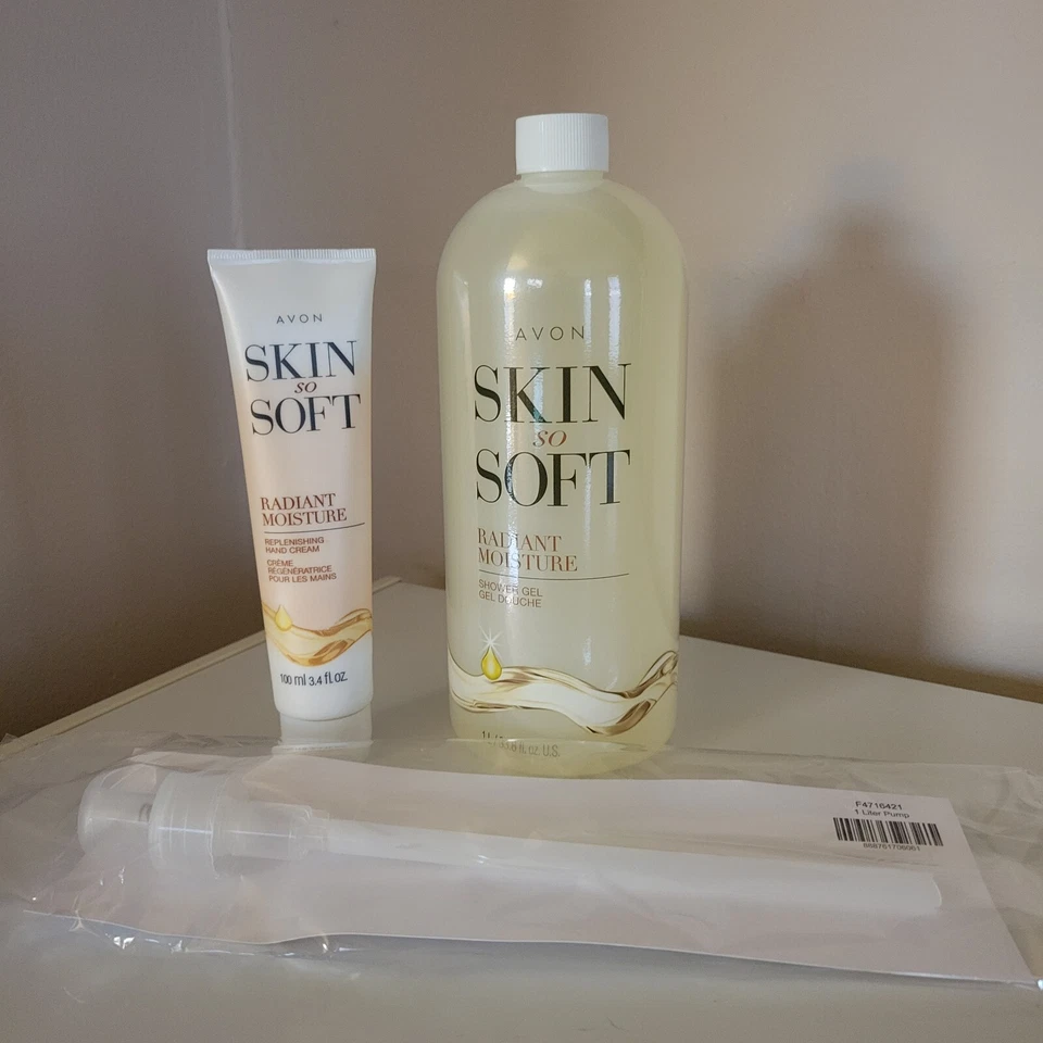 Gel de ducha Avon SSS Radiant Moisture tamaño extra 33,8 oz. con bomba + crema de manos Foto 1 de 1