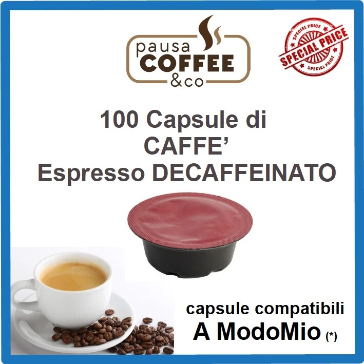 PAUSACOFFEE 100 capsule cialde Caffè espresso Decaffeinato compatibili Lavazza A MODO MIO