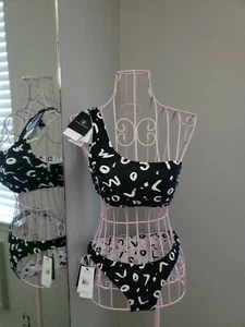 VOLCOM Women's Small Black White Reversible Swim Top/bottom TAG UR IT  - Picture 1 of 8