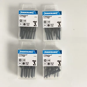 Lot of 4 packs - Silverline #1 Robertson 2" (50mm) 15 pack Impact Driver set NEW - Bild 1 von 2