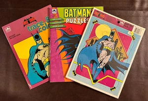 Lot of 3 New Unused 1989 & 1991 BATMAN Puzzle & Activity Books (Golden Book) - Picture 1 of 18