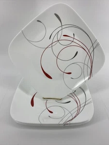 CORELLE SQUARE LUNCHEON PLATES - 4 Pieces - Splendor - Vitrelle - Excellent Cond - Picture 1 of 2