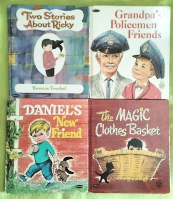 Lot Of 4 Vintage Whitman TELL-A-TALE BOOKS Magic Clothes Basket - Image 1 of 4