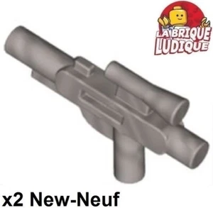 LEGO 2x Waffe Weapon Gun Pistole Blaster Standard Sucher Silber / Flt 58247 - Bild 1 von 1