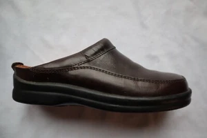 Dark Brown Leather BIRKENSTOCK FOOTPRINTS Low Back Slides EU 38 US 8 Narrow - Picture 1 of 6