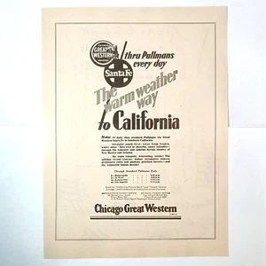 Chicago Great Western Railroad vintage 1930 print ad Santa Fe train line - Picture 1 of 2