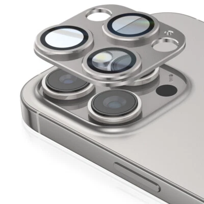 For iPhone 16 Pro Max 15 14 Pro Tempered Glass Metal Camera Lens Protector Cover - Image 1 of 4