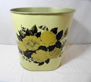 Vintage Cheinco Metal Trash Can Bath Bed Waste Basket - Picture 1 of 8