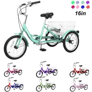 16'' Children Tricycle 3-Wheel 1Speed Trike Bicycles W/Shipping Basket Kid Gift - Picture 1 of 19