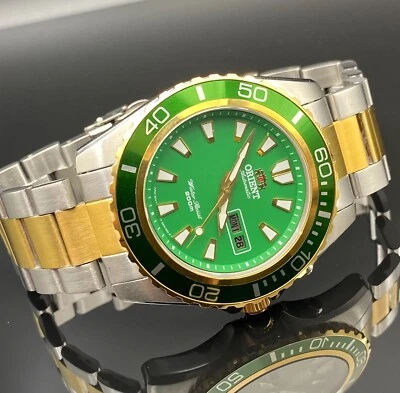 Orient Mako XL Japão relógio mergulhador automático para relógio de pulso masculino mostrador verde - Imagem 1 de 4