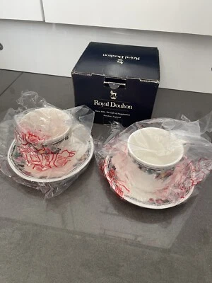 TWO ROYAL DOULTON 'AUTUMN'S GLORY' CUPS AND SAUCERS  - NEW - BOXED - Image 1 of 4