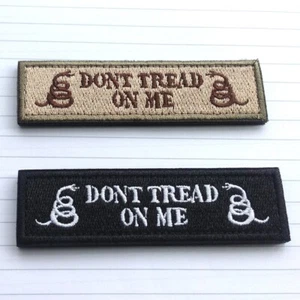 2 PIEZAS PARCHE DE BUCLE DE GANCHO MILITAR BANDERA DE SERPIENTE NO PISE EN MÍ PESTAÑA INSIGNIA BORDADA - Imagen 1 de 6