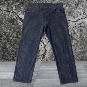 Jeans LEVI's 501 XX denim scuro invecchiato con bottoni taglia W36 x L30 28" cuciture interne - Foto 1 di 12