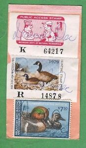 MICHIGAN 1979 Resident Sportsman License BACK TAG RW46 + State Duck - 801