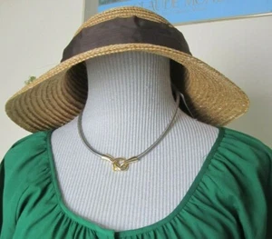 Choker Necklace Dog Collar Silver Gold Tone Cobra Knot - Picture 1 of 5