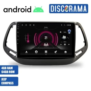 AUTORADIO ANDROID JEEP COMPASS 4/64GB 2016-2020 STEREO AUTO TOUCH 10" WIFI NAVI - Foto 1 di 6