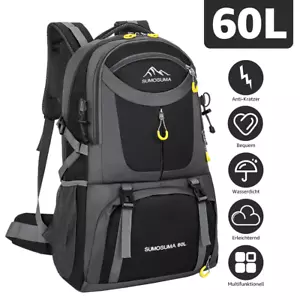 60L Rucksack Wasserdicht Herren Damen Trekking Wanderrucksack Reiserucksack - Bild 1 von 9