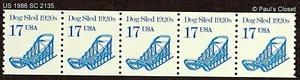 UU. SC 2135 1986 TRANSPORTE 17 ¢ Azul 5 tiras bobina P10 verde montado sin montar og muy fino - Imagen 1 de 2
