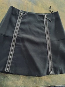 Brandneu ohne Etikett Anthropologie Leifsdottir London Größe 10 schwarz Reißverschluss Rock gefüttert - Bild 1 von 6