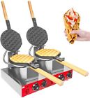 ALDKitchen Double Bubble Waffle Maker Manual Thermostat Nonstick 110V 2.8kW